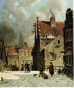 unknow artist, European city landscape, street landsacpe, construction, frontstore, building and architecture. 124